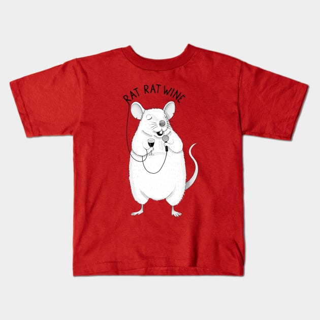 Rat Rat Wine | Animal Karaoke Collection Kids T-Shirt by DrawingEggen